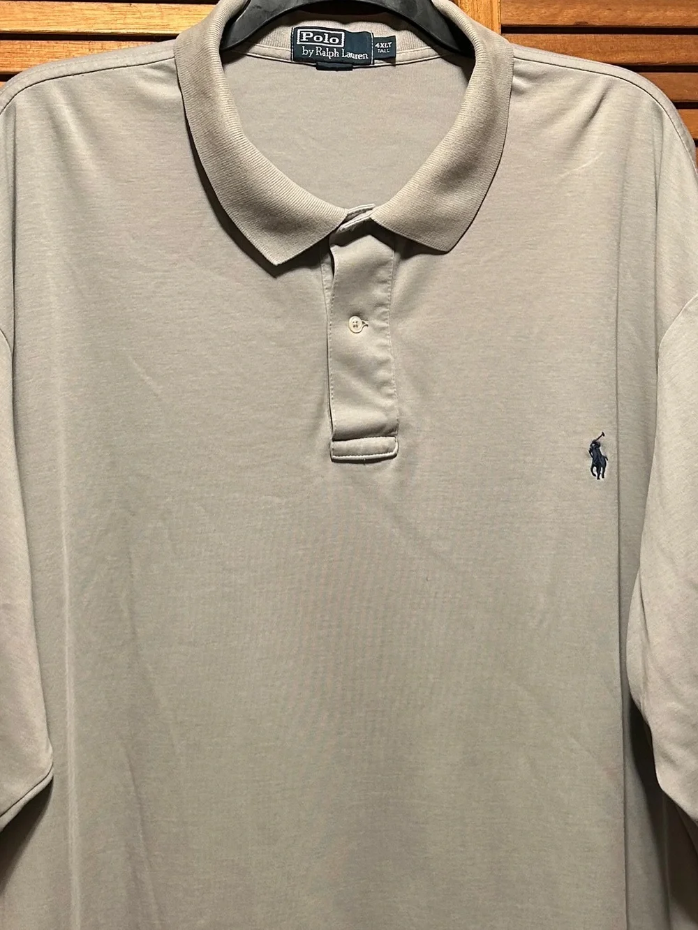 Ralph Lauren Grey Polo Shirt with Navy Blue Embroidered Logo